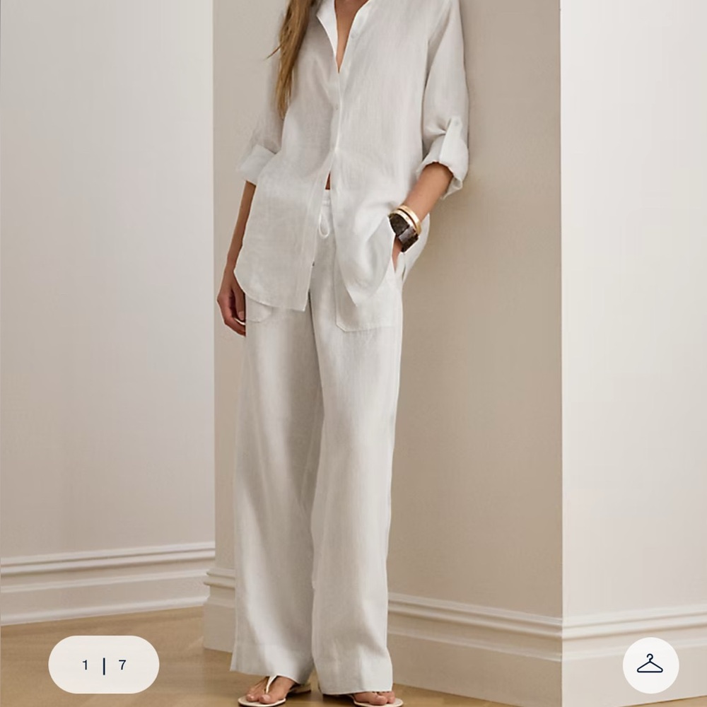 Lauren Ralph Lauren Wide-Leg Linen Pants